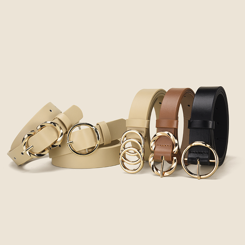 Ceinture à boucle ronde pour femmes, Simple, associée à une jupe, accessoires en jean, ceinture de Banquet, cadeaux