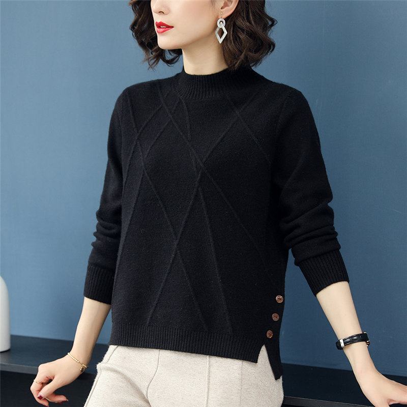Automne hiver hauts pour Femme chandails à manches longues fond demi col roulé Pull femmes vêtements printemps Pull Femme chemise