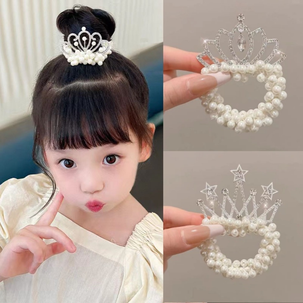 Accessoires pour cheveux d'enfants, élastiques à cheveux, bandeaux pour filles, nouveaux accessoires de mode, couronne de perles, coiffe mignonne pour bébé princesse