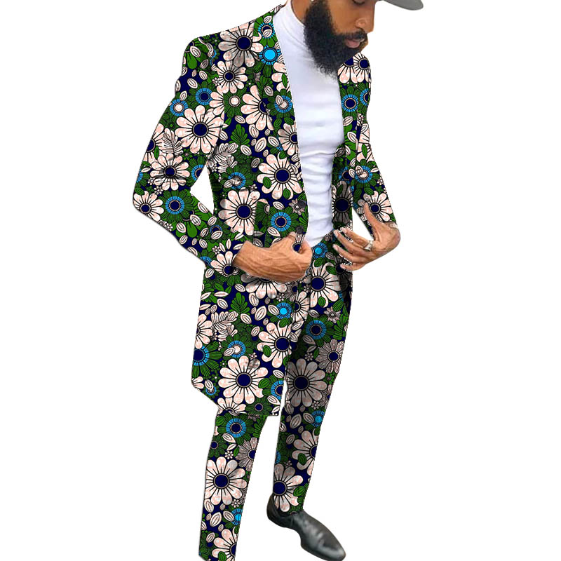 Costume de Couture africaine pour hommes, blazer Long avec pantalon, mode nigériane, tenue de mariage/fête, tenues de marié