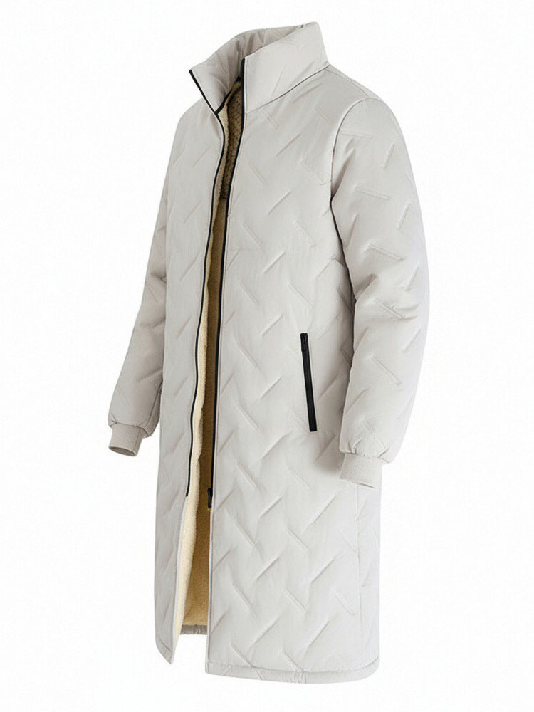 Veste d'hiver mi-longue pour homme, manteau Long chaud, décontracté, matelassé, rembourré, couleur unie, Parkas d'extérieur, doublure polaire, vêtements d'extérieur épais