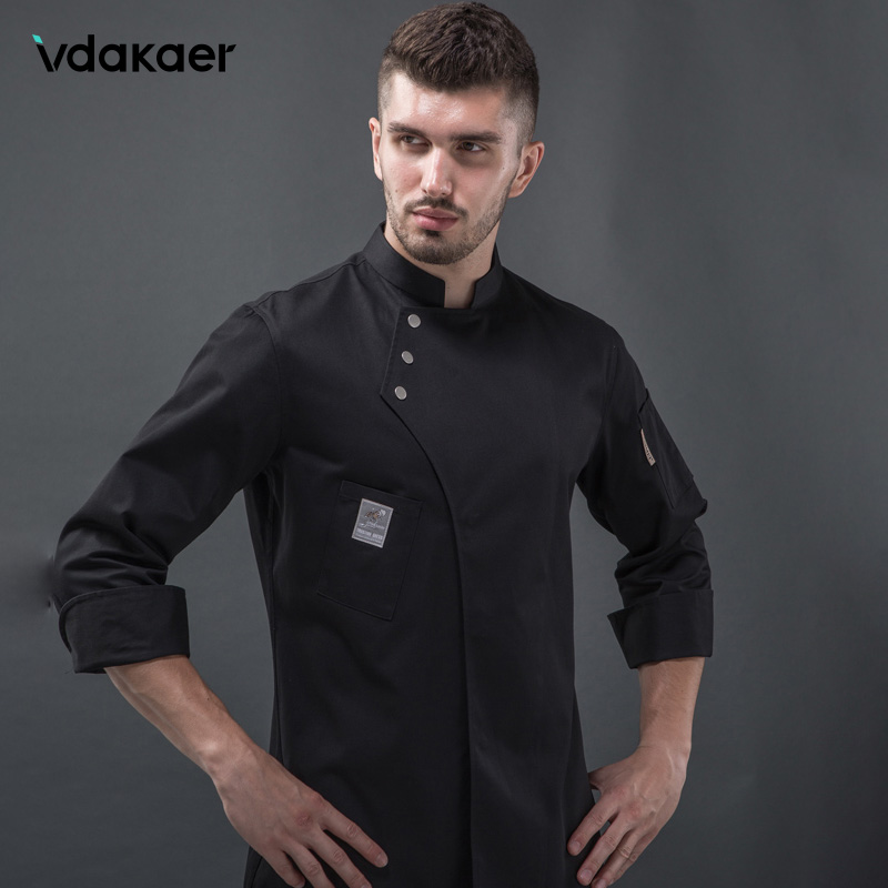 Uniforme de chef à manches longues, vêtements de cuisine de restaurant, manteau de chef de cuisine, vestes de travail, uniforme professionnel, tenue de salopette