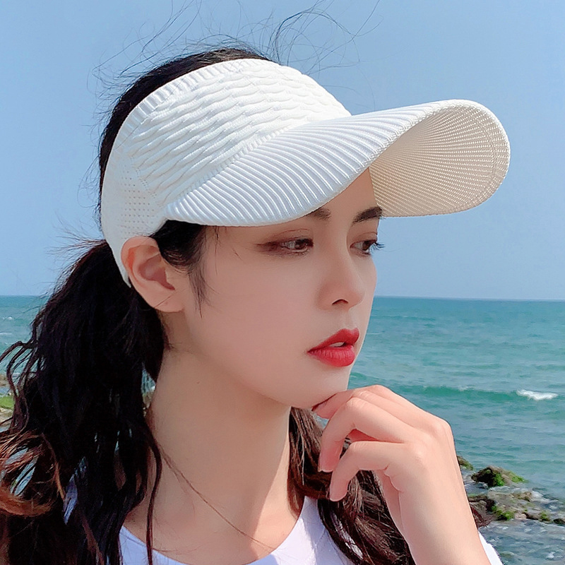 Visière d'été Protection UV chapeaux de soleil pour femmes pliable chapeau de soleil visière crème solaire casquette souple femme en plein air casquettes décontractées Gorras