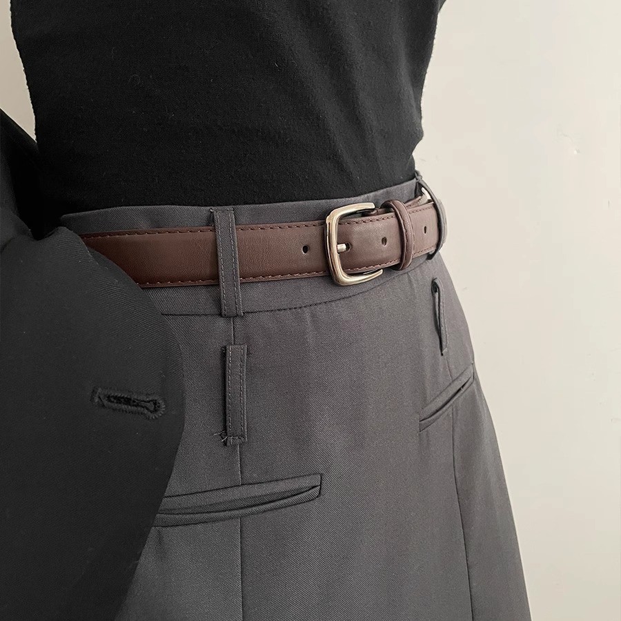 2.8x108cm ceinture en cuir PU pour femmes Vintage été argent boucle ceinture coréenne femme jean manteau robe ceinture hommes ceinture