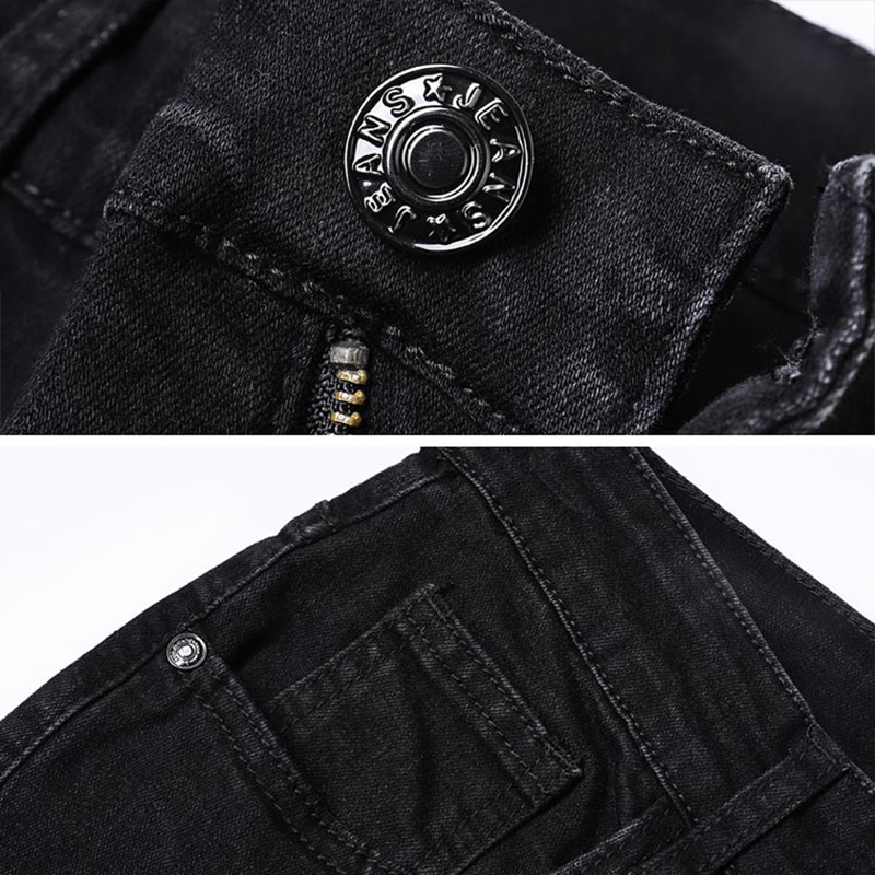 2025 nouveaux hommes mode Slim Fit jean mâle élasticité intelligent décontracté mi classiques droit Denim pantalon de mariage noir pantalon
