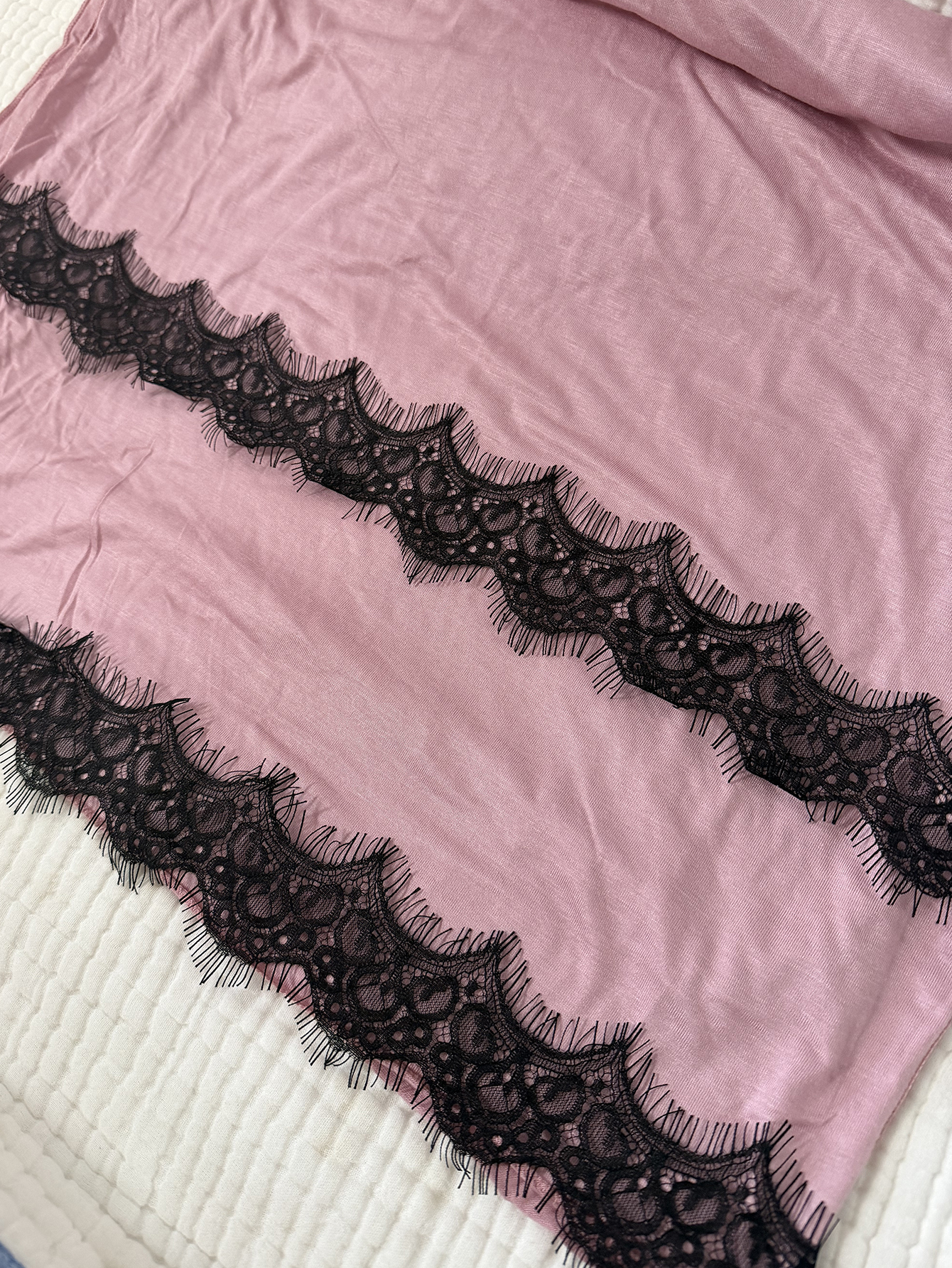 Nouveau Jersey Hijab avec dentelle longue châle musulman plaine doux écharpe Turban bandeau pour femmes afrique bandeau 170x60 cm