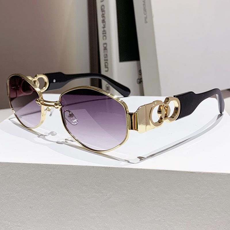 Nouvelles Lunettes de Soleil Métalliques Vintage de Luxe 2026 pour Hommes et Femmes, Mode Unisexe, Marque Designer, Lunettes de Soleil Ovales, Lunettes de Soleil pour Femmes