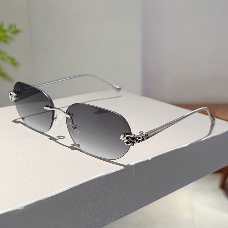 Lunettes de soleil ovales sans bords pour hommes et femmes, nouvelle mode, Vintage, dégradé, nuances décontractées, tendance, marque de luxe, Design, décor