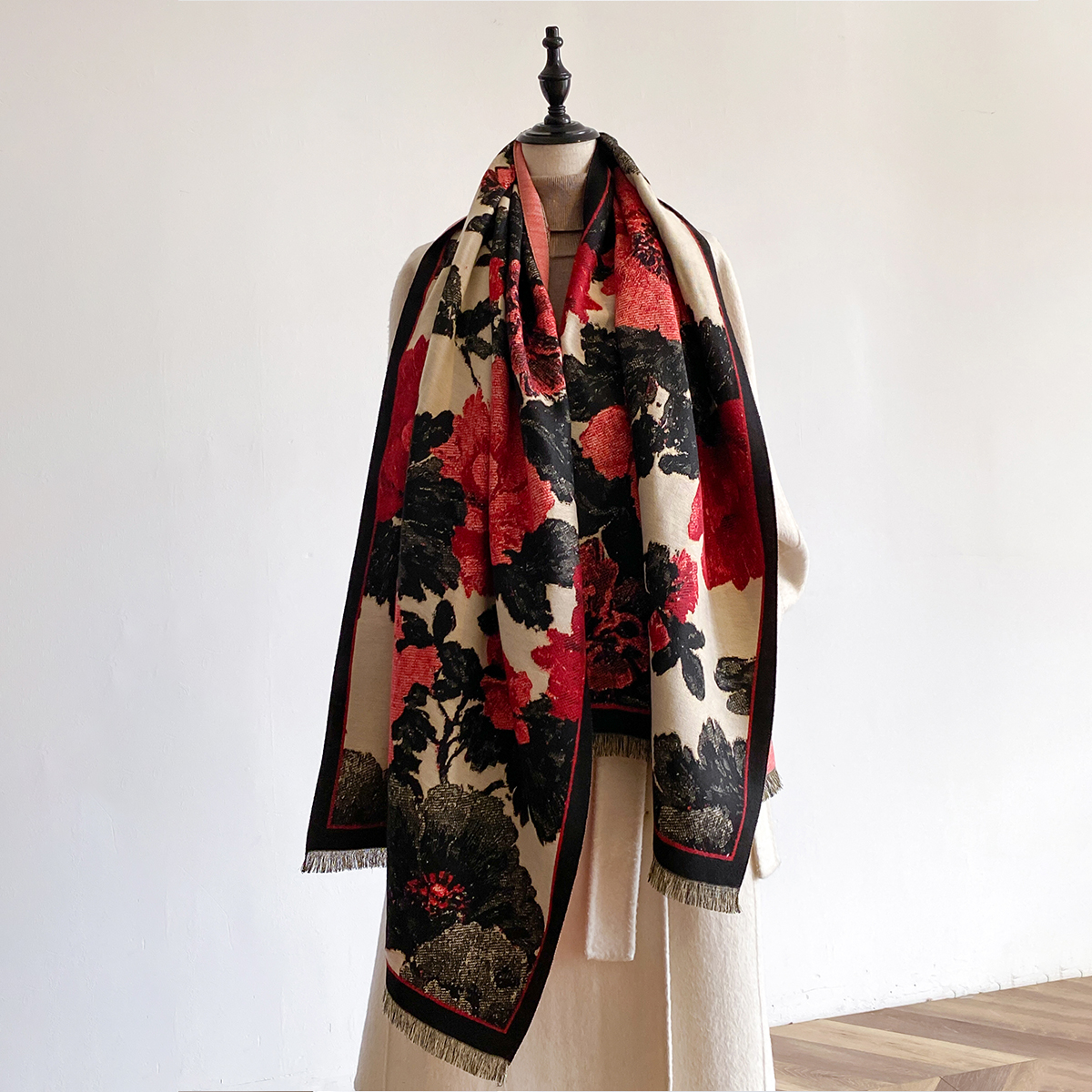 Écharpe en Faux cachemire épais et chaud pour femme, couverture luxueuse à la mode, à motifs, hiver