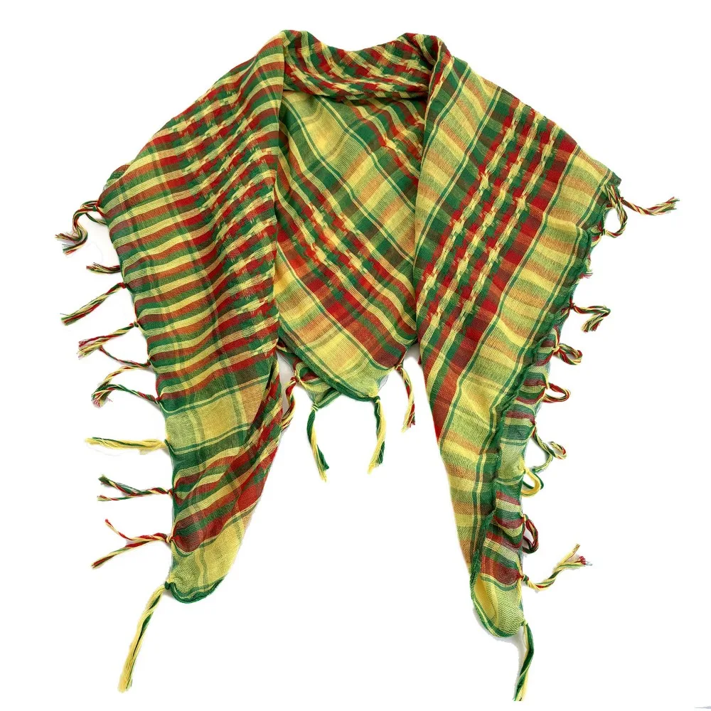 Écharpe musulmane coupe-vent du moyen-orient, anti-sable, rouge, jaune, vert, arabe, carré, épais, chauffe-cou, foulard pour Sports de plein air