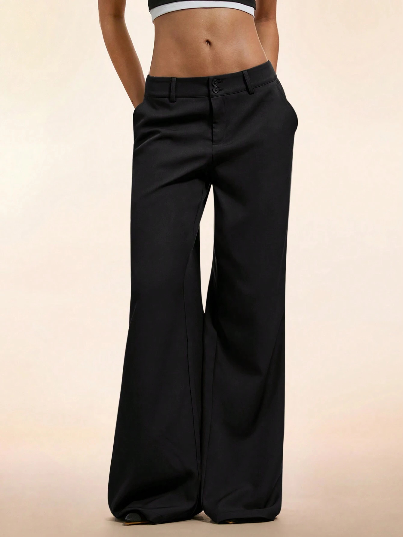 Pantalon élégant taille basse pour femmes, personnalisé, léger, évasé, décontracté, côtelé, jambes larges, pantalon de nettoyage, Streetwear 2025