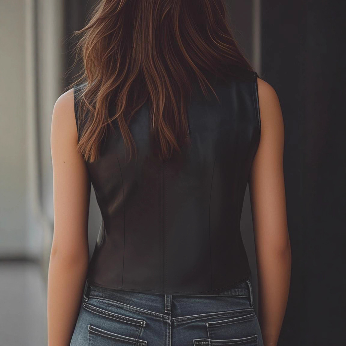 Gilet élégant à bouton unique pour femme – Tendance automne, coupe courte, col en V, couleur unie, idéal pour le quotidien