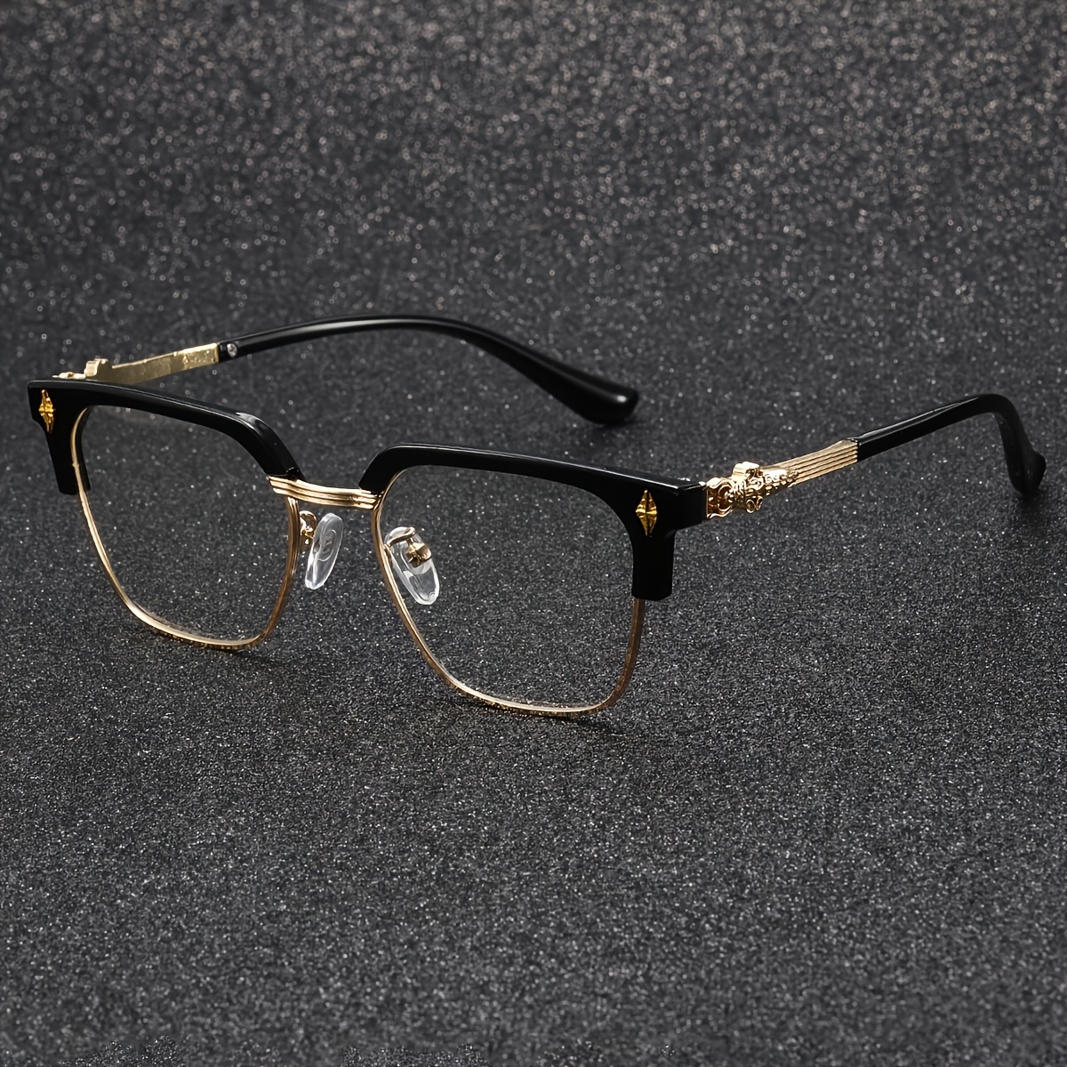 Lunettes transparentes à monture carrée pour hommes, style classique et moderne, basiques décontractées, article polyvalent pour le quotidien