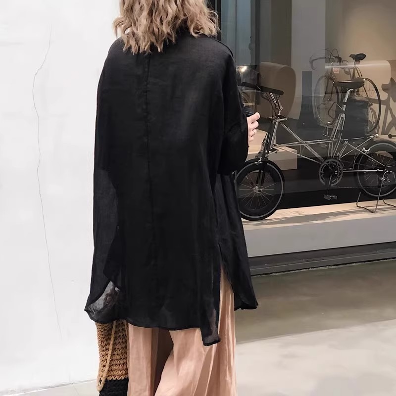 Été automne Blouse ample femmes chemises mode femme à manches longues coton et lin Blouse hauts pullover chemises décontractées