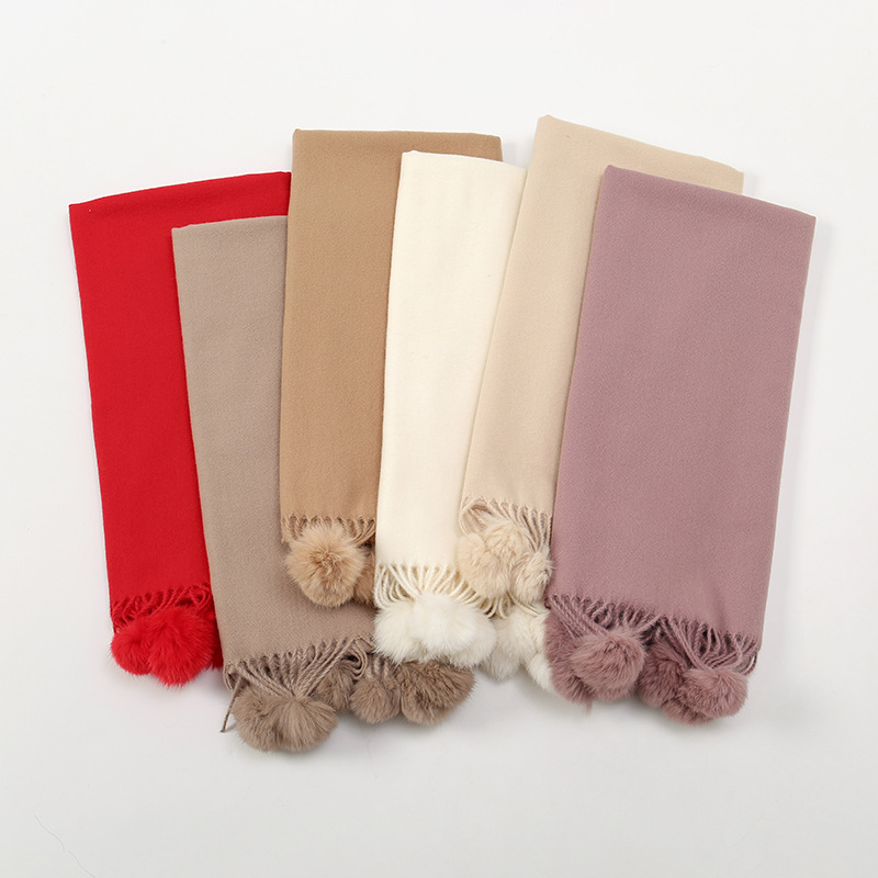 Écharpe chaude en Imitation cachemire pour femme, châle de luxe à franges solides, Pashmina épais, couverture enveloppante, Hijab, nouvelle collection hiver