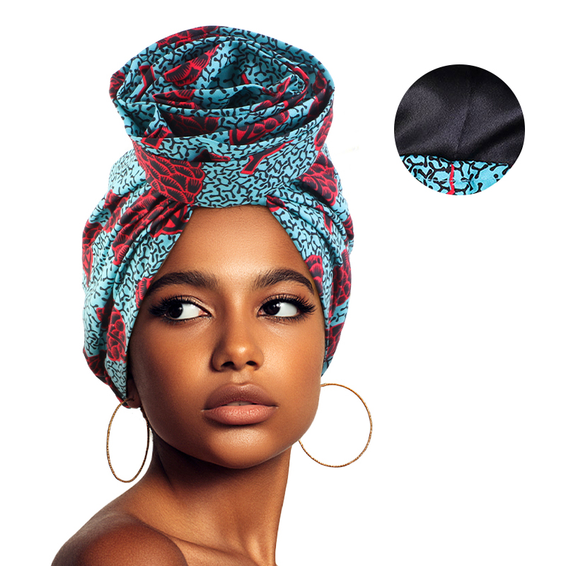 Bandana extensible imprimé africain pour femmes, enveloppe de tête en Satin Floral Ankara Dashiki, Bonnet de fête de mariage, Bonnet Hijab musulman, nouvelle collection
