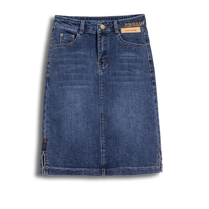 Jupe en jean taille haute pour femme, streetwear, fourreau sexy, mode fendue, rétro, printemps, été