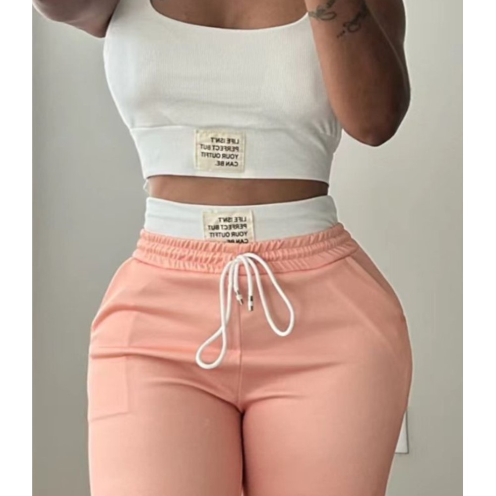 Ensemble 2 pièces pour femmes, gilet et pantalon de sport décontracté, mode, Double taille, cravate élastique, coupe cintrée, couvrant les hanches, costume féminin, été, 2026