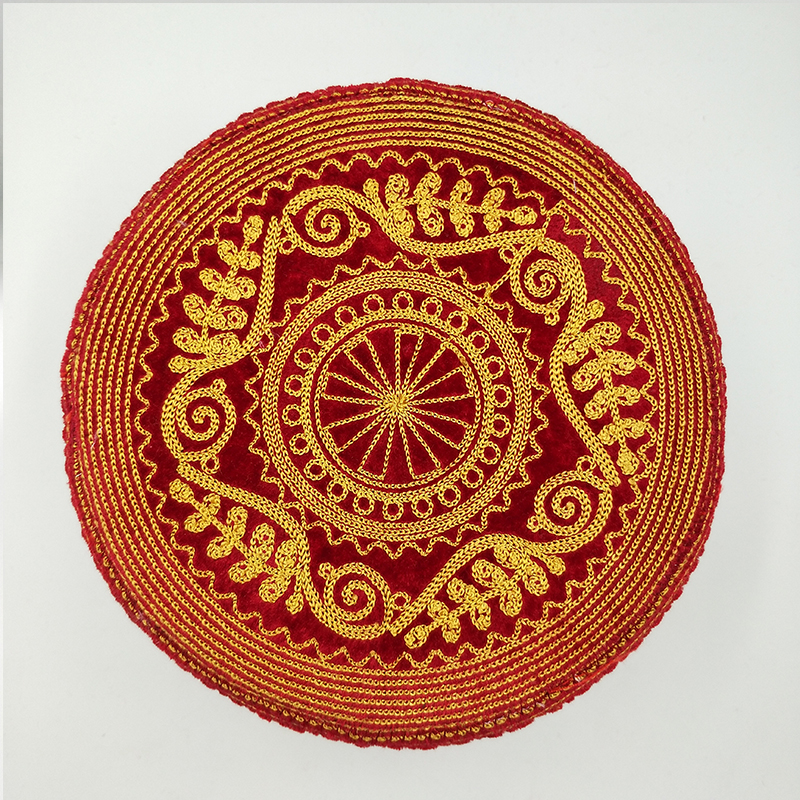 Chapeaux de prière musulmans en coton rouge brodé, casquette Kufi, Turban de Style indien pour hommes, vêtements islamiques d'arabie saoudite, cicatrice du islamisme juif