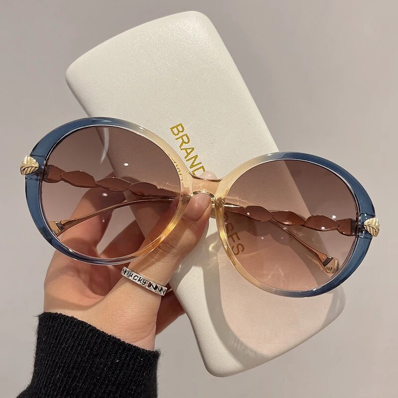 Lunettes de soleil rondes rétro pour femmes, monture vintage tendance, de luxe, pour hommes, de marque, de créateur, protection oculaire