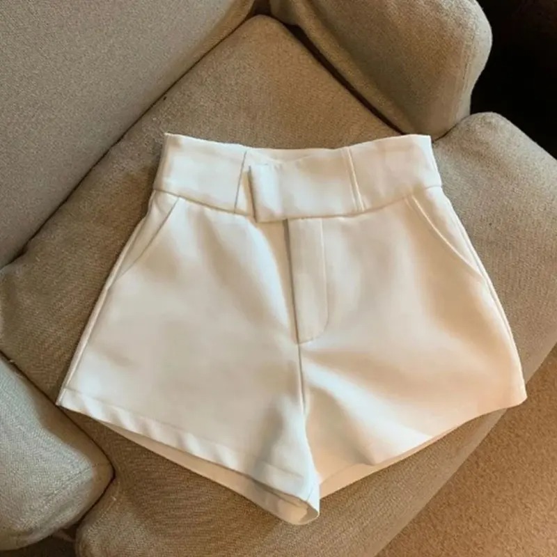 Shorts pour femmes Mooyufon, shorts noirs pour femmes, élégance Harajuku, shorts taille haute, coupe A, slim, décontractés, style Hot Girl, pantalon droit sexy