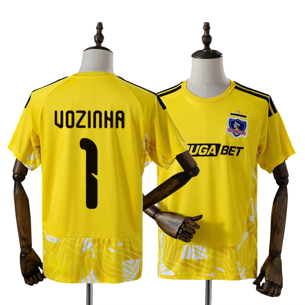 Ensemble familial assorti Colo-Colo Vozinha #   1 Maillot de football en maille à manches courtes Y2K, vêtement de sport décontracté pour fans, t-shirt de sport à séchage rapide