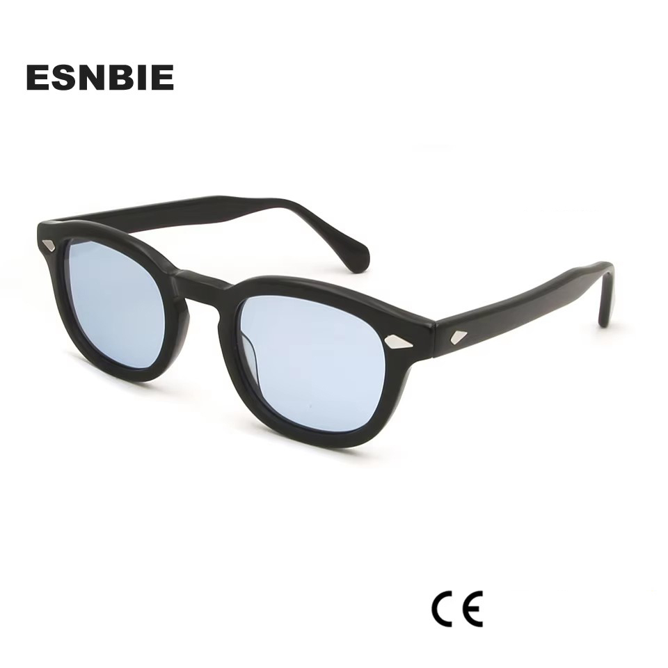 Lunettes De soleil rondes en acétate pour hommes et femmes, petites lunettes De soleil Vintage rétro Johnny Depp, lunettes De conduite