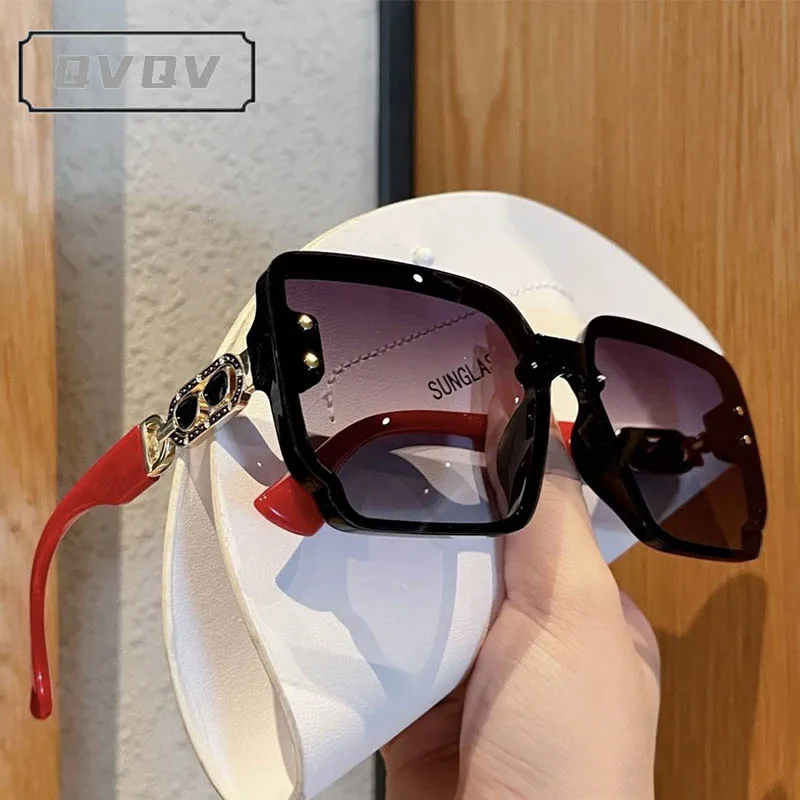 Lunettes de soleil carrées de luxe pour femmes, de haute qualité, surdimensionnées, vintage, tendance, pour la conduite, Gafas De Sol