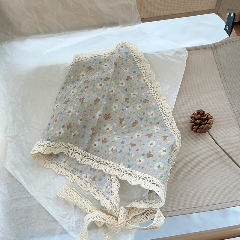 Ins Internet célébrité bébé filles Triangle écharpe Style ethnique petite fille florale bébé Photo accessoires foulard petite écharpe bandeau