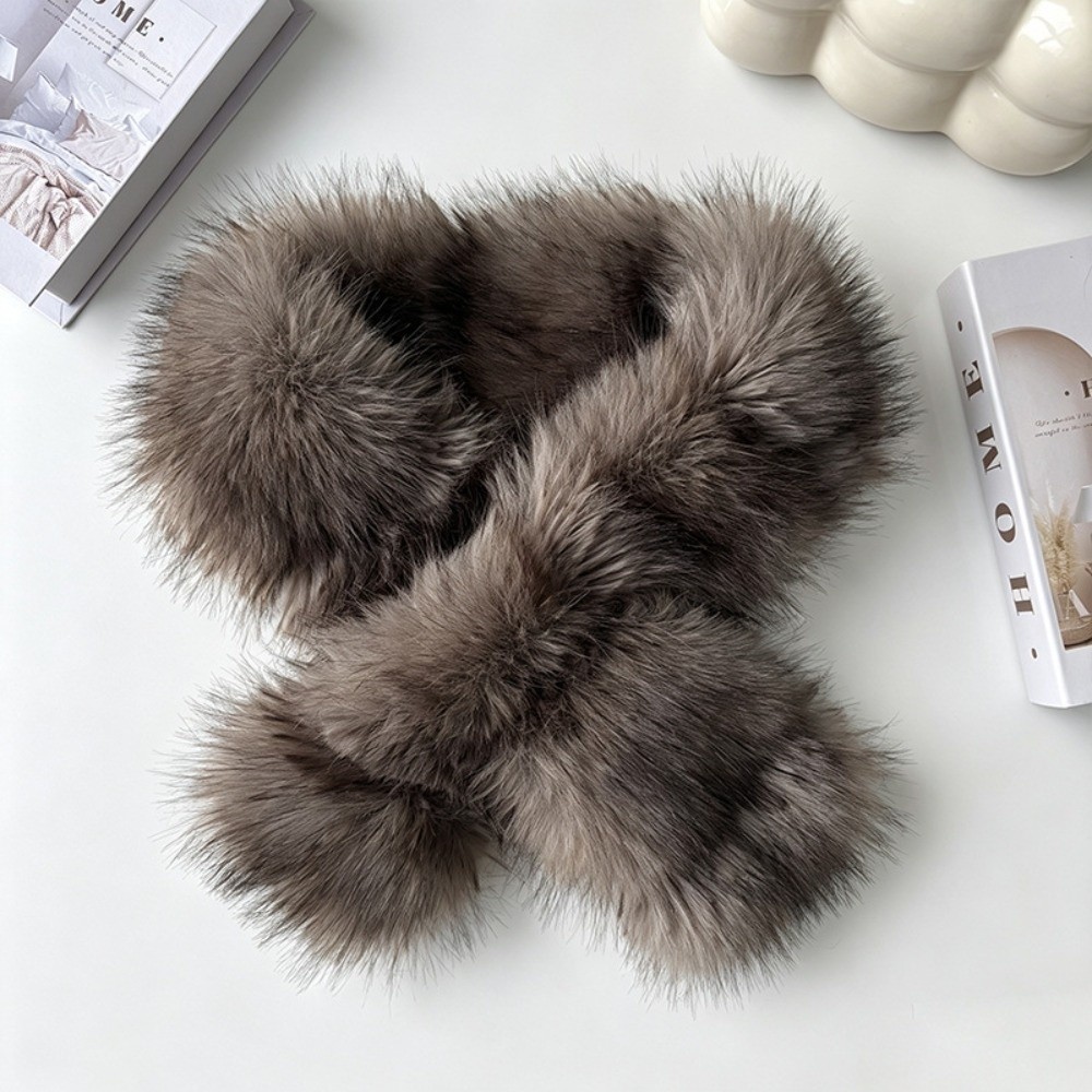 Écharpe à col en fourrure épaisse et douce, écharpe de protection pour le cou, écharpe croisée pour l'hiver.