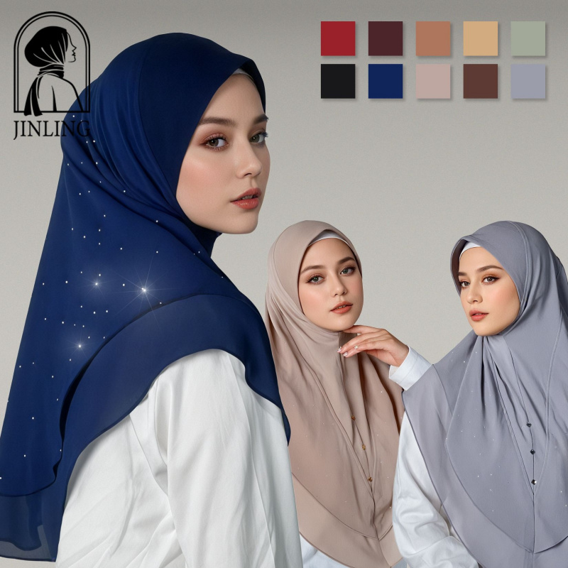 Nouveau foulard carré en mousseline de soie perlée et strass, style international, uni, pour femme, pratique