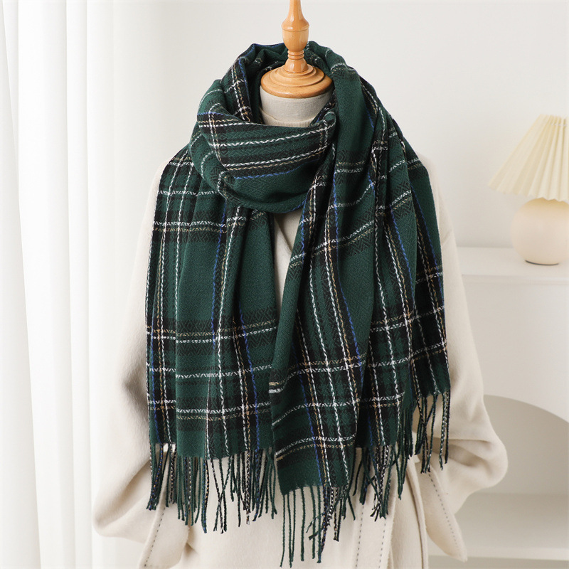 Marque de luxe Plaid hiver femmes cachemire écharpe chaud foulard Pashmina dame châles et enveloppes décontracté gland foulards silencieux