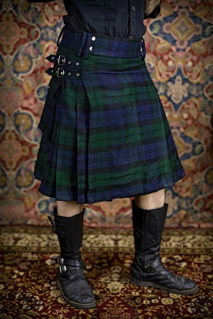 Kilts utilitaires tartan pour hommes Kilt tartan avec sangles et grandes poches cargo