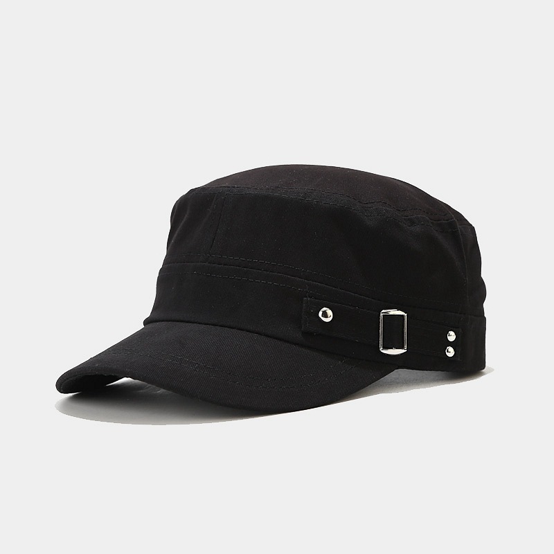 Casquette rétro coréenne à calotte plate, fermeture métallique pour hommes et femmes, visière courte ventilée sur les côtés, casquette de baseball, décontractée, réglable