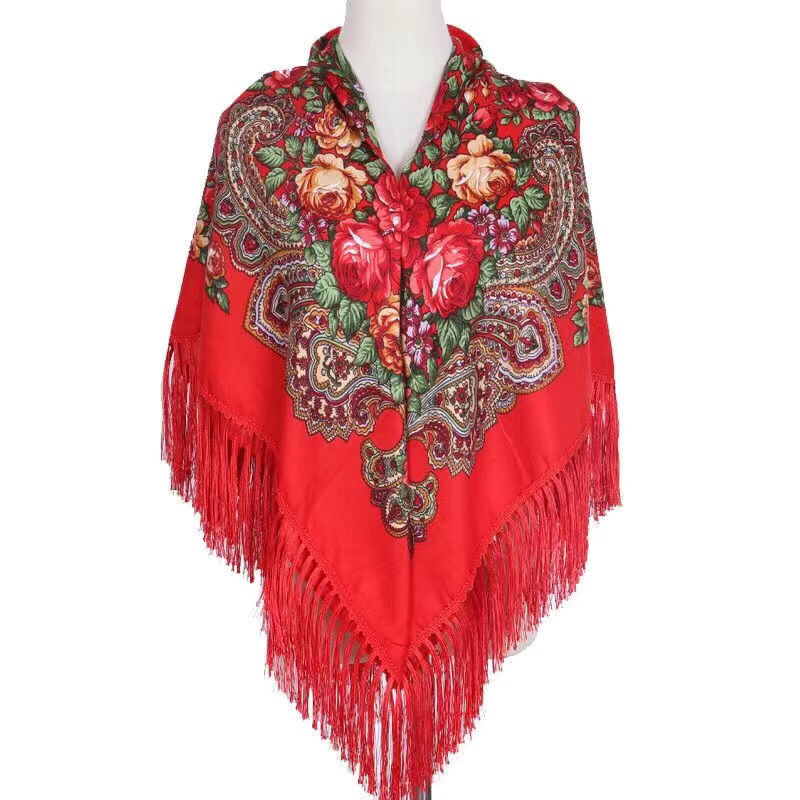 130*130 cm marque de luxe fleur ukrainienne écharpe châle Style ethnique imprimé grande écharpe carrée foulard mode couverture chaude enveloppes