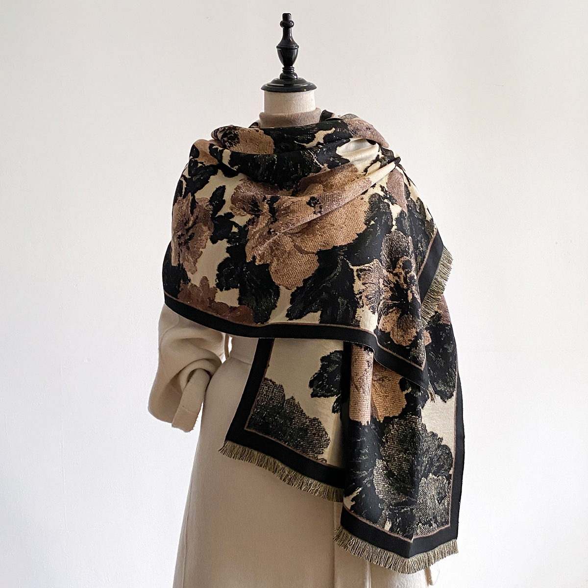 Écharpe en Faux cachemire épais et chaud pour femme, couverture luxueuse à la mode, à motifs, hiver