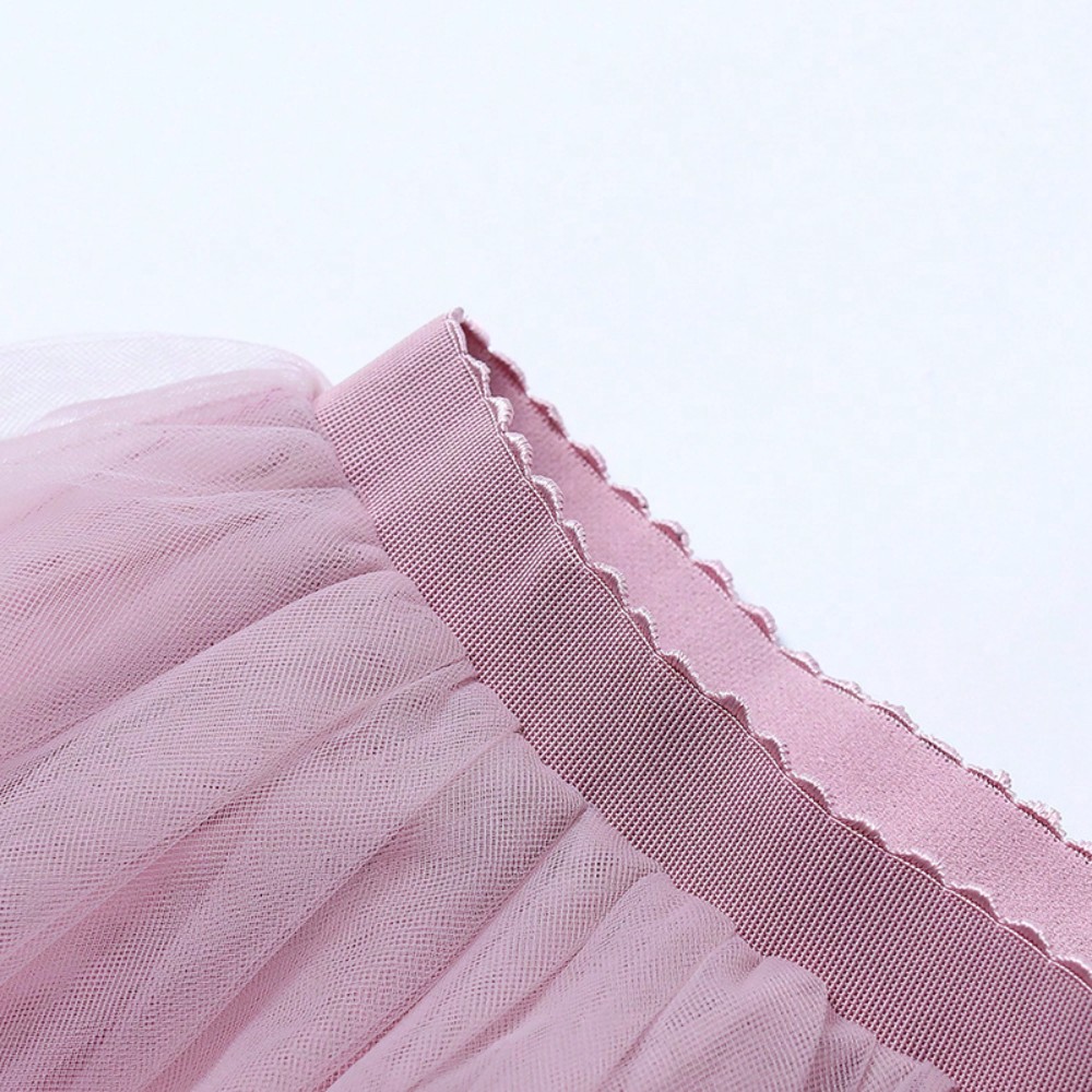 Jupe Tutu longue en Tulle de couleur unie pour femmes, taille haute, maille 4 couches + doublure 1 couche, adaptée au Cosplay, aux spectacles sur scène