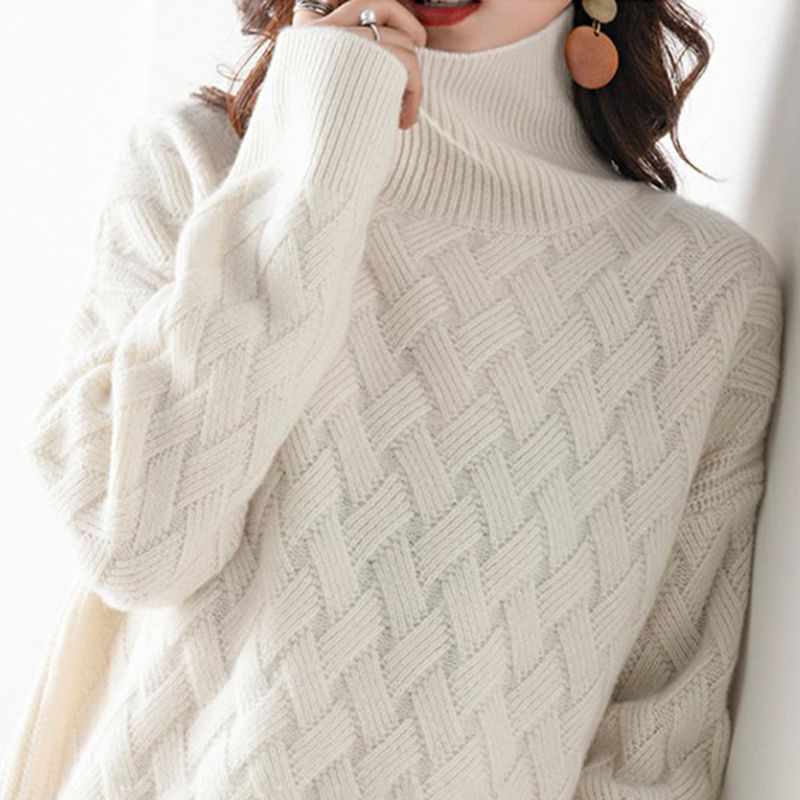 2024 nouvelles femmes pull ample hiver décontracté Chic cachemire surdimensionné épais pull pulls pull femme à manches longues S-3XL