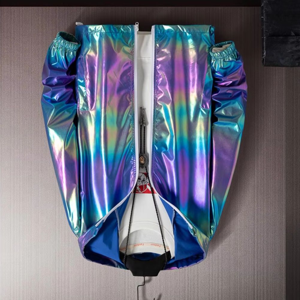 Vêtements de carnaval disco, veste fine à dégradé de couleurs réfléchissantes pour hommes, veste de boîte de nuit, veste de sport, vêtements de protection solaire