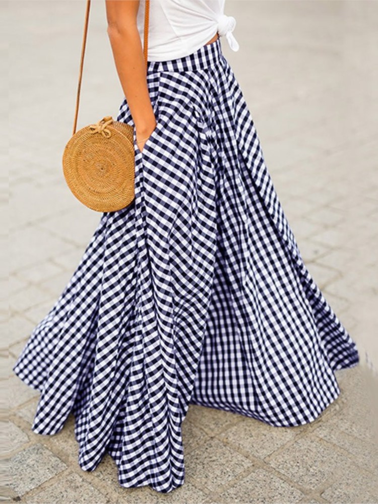 Mode jupe élégante pour les femmes décontracté taille haute jupes longues amples femme vacances fête bureau jupe femmes vêtements été nouveau