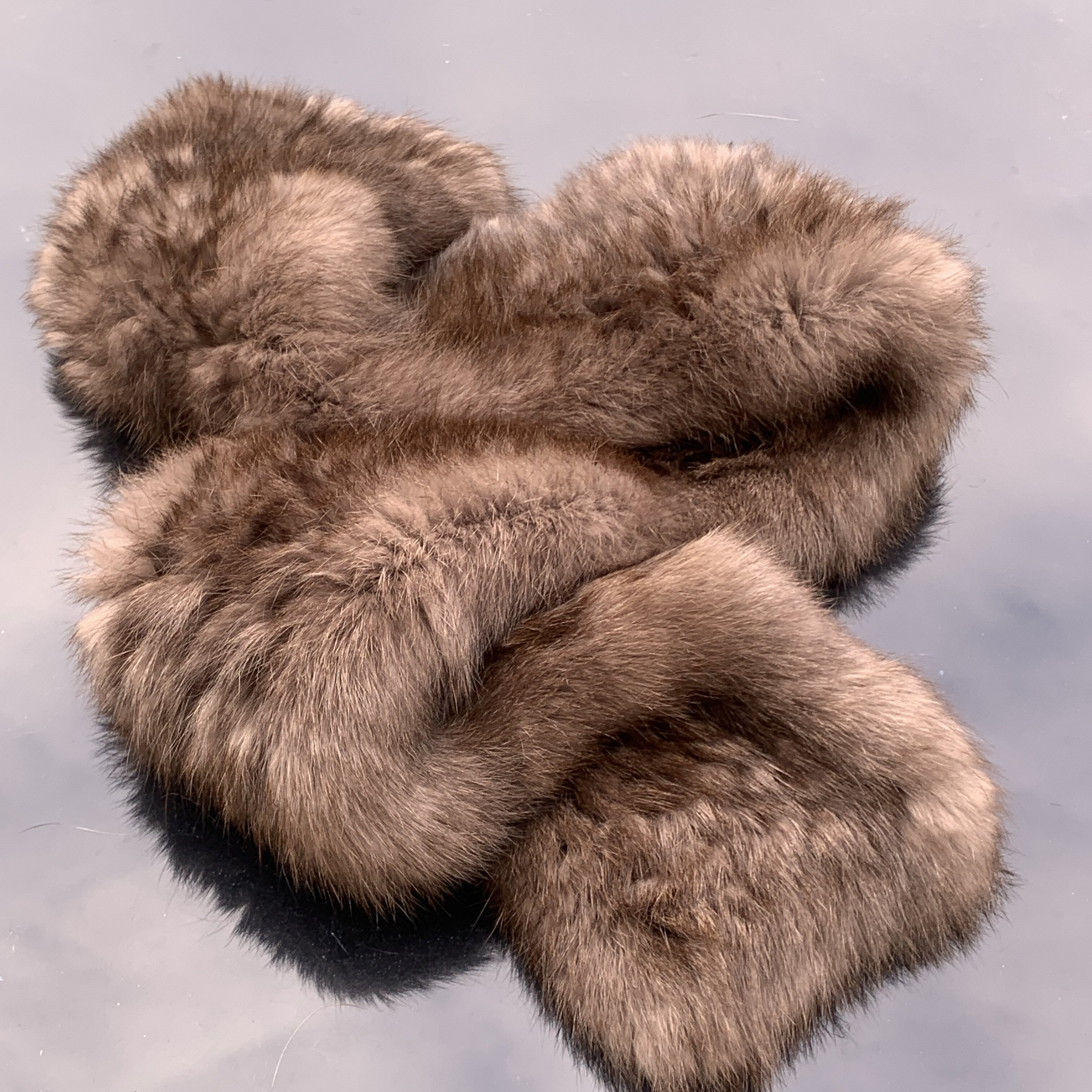 Écharpe en fourrure de lapin naturelle véritable tricotée pour femme, automne-hiver, double face, épaisse et chaude, cache-cou couleur sable, châle en fourrure