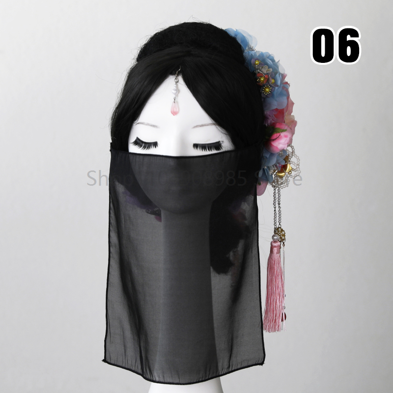 Voile Hanfu Antique en mousseline de soie, danse féerique, voile facial en maille, masque de protection solaire pour femmes, accessoires de Cosplay traditionnels chinois Hanfu