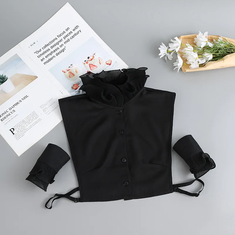 Chemise de Style coréen pour femmes, faux col, hauts épaules détachables, col à revers pour filles