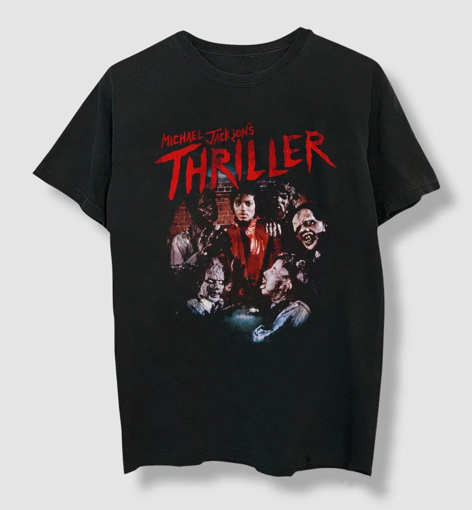 Noir ou blanc - Michael Jackson MJ nouveau t-shirt pour homme unisexe col rond 100% coton manches courtes surdimensionné Y2k tee-shirt tendance populaire