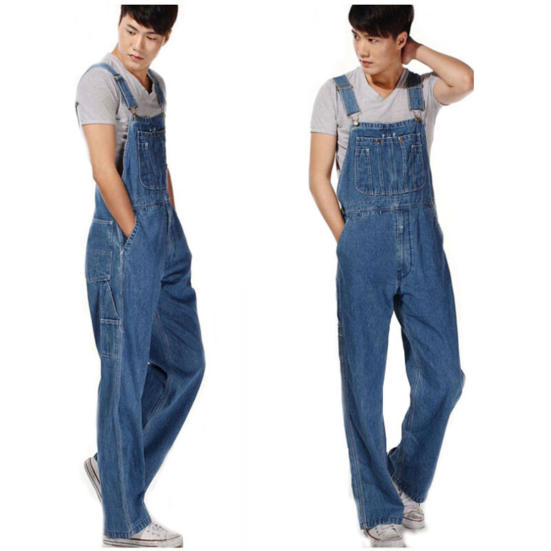 Salopette en Denim pour hommes, grande taille 28-40 42 44 46 48 50, énorme pantalon à bretelles, combinaisons à poches à la mode, tendance