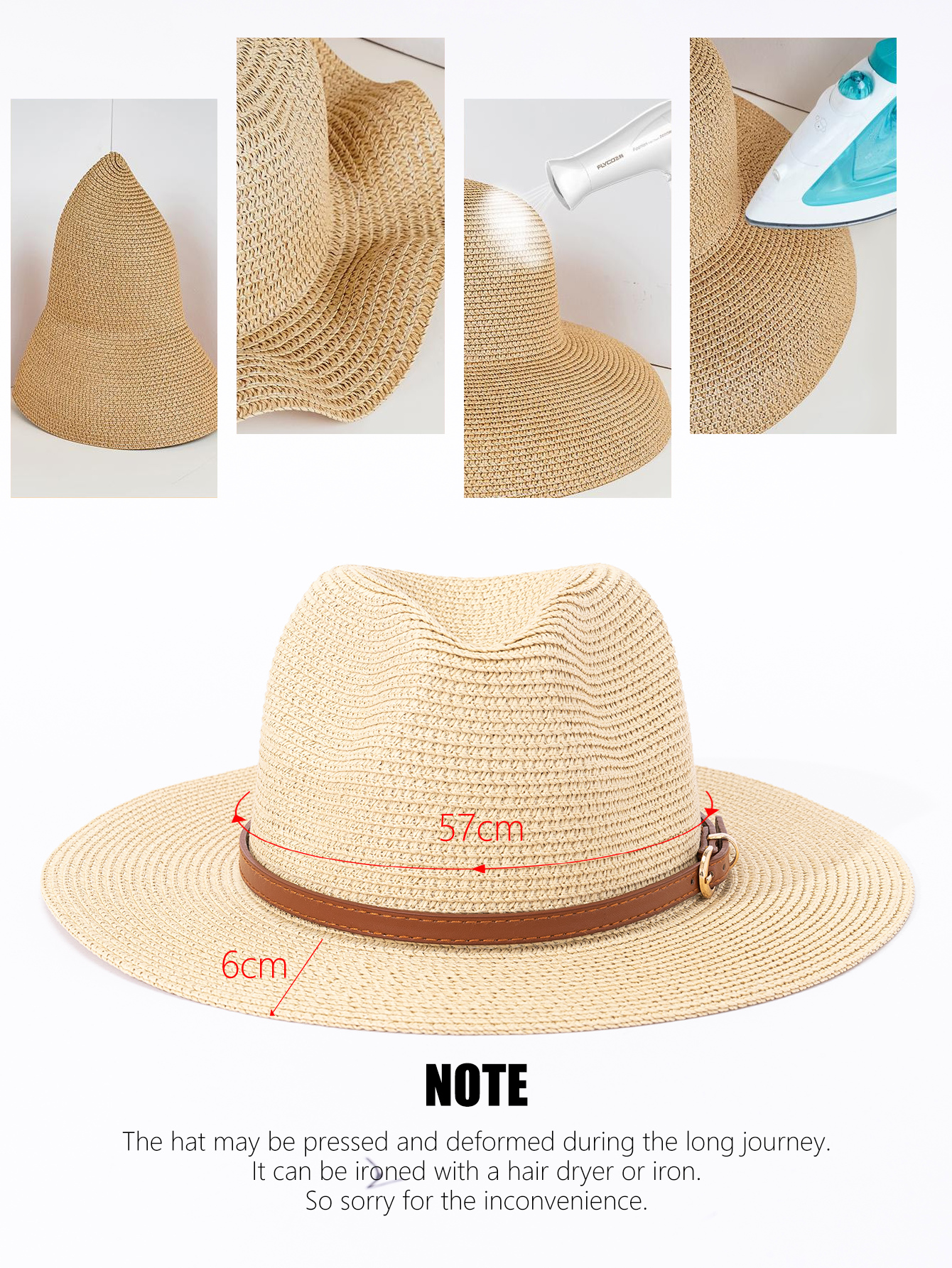 Chapeau de paille Panama, chapeau haut-de-forme jazz féminin, chapeau de protection solaire et pare-soleil tissé à la mode pour hommes et femmes, printemps et été