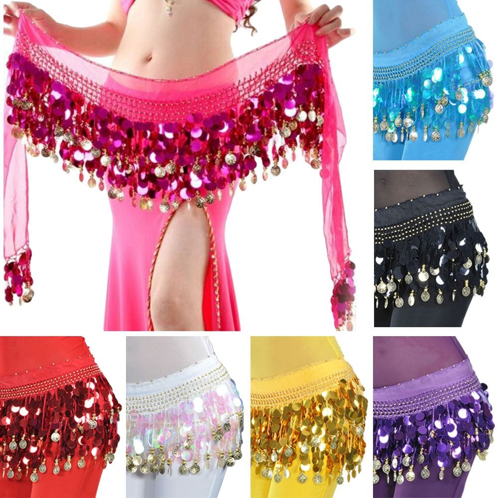 Thaïlande/inde/arabe danseuse paillettes glands jupe femmes Sexy danse du ventre hanche écharpe ceinture portefeuille danseuse jupe femme spectacle Costumes