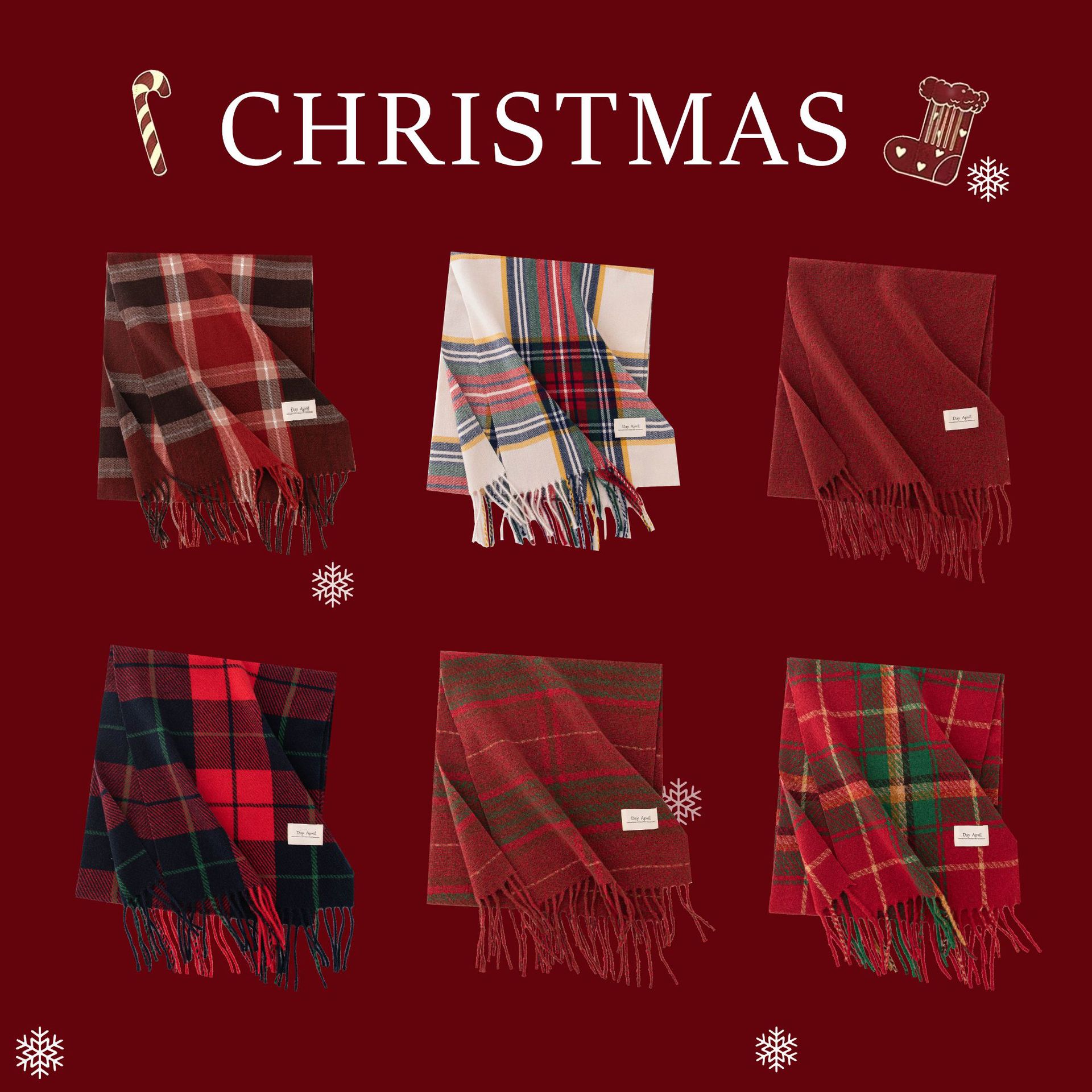 Écharpe rouge de noël pour femmes, Imitation cachemire, imprimé à carreaux, en peluche, tendance, châle chaud Premium, à pampilles