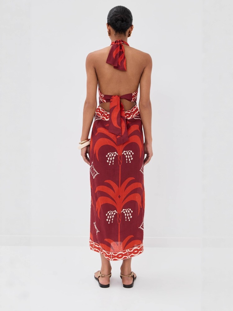 Nouvelle Robe d'été 2026 pour Femme, Design Élégant, Col Croisé, Imprimé Floral, Dos Nu, Style Plage et Vacances