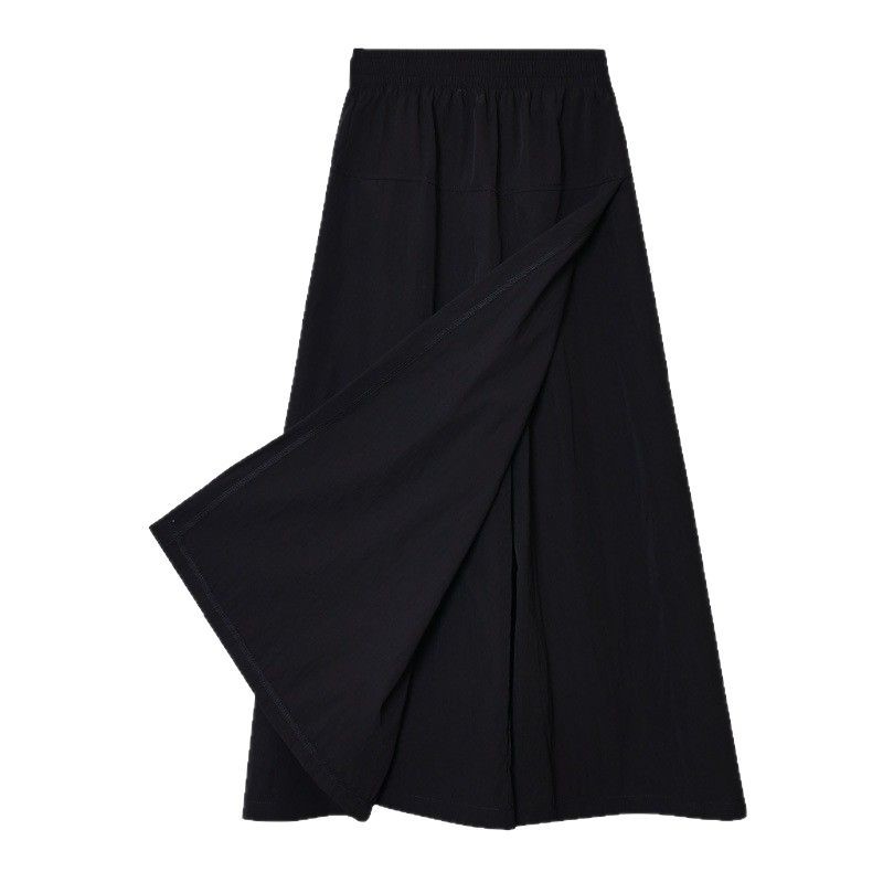 Nouveau pantalon jupe d'été pour femme, coupe ample, jambe large, style décontracté, coupe courte, effet usé légèrement, style jeune et frais